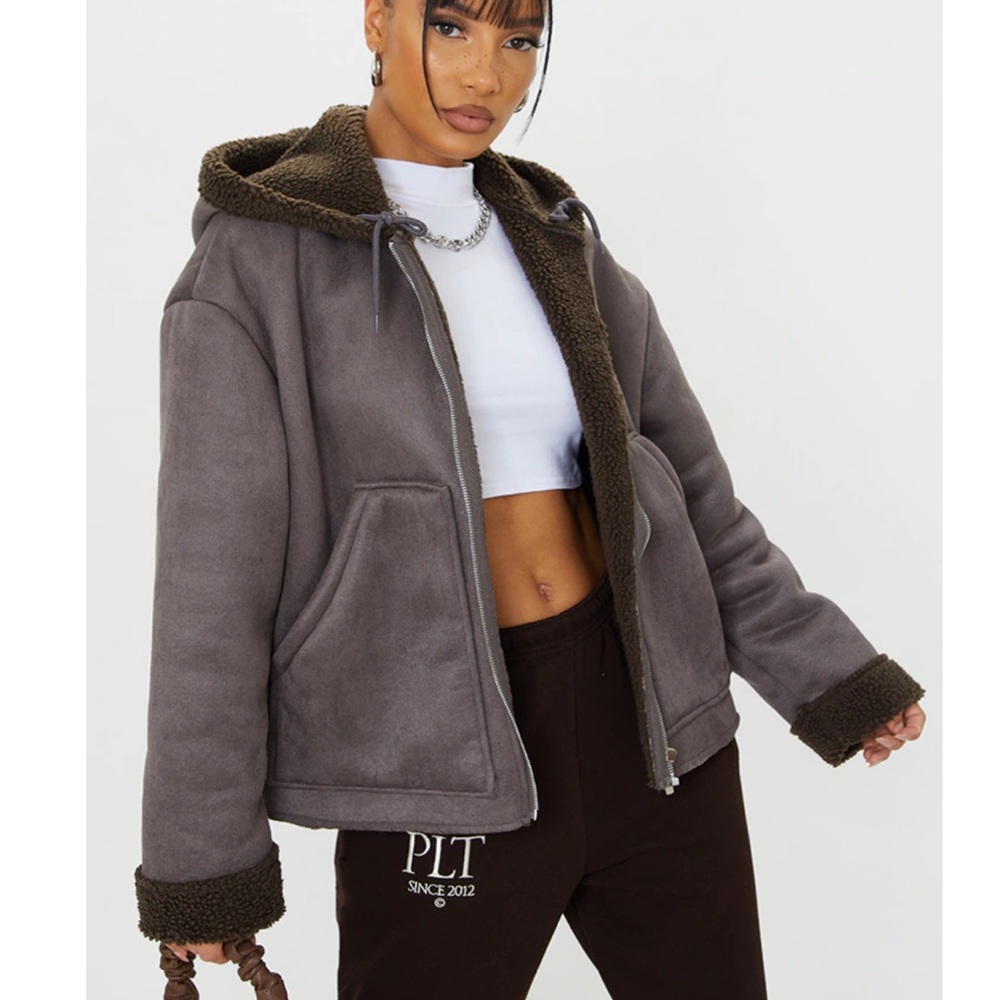 Women's faux suede Hooded Jacket